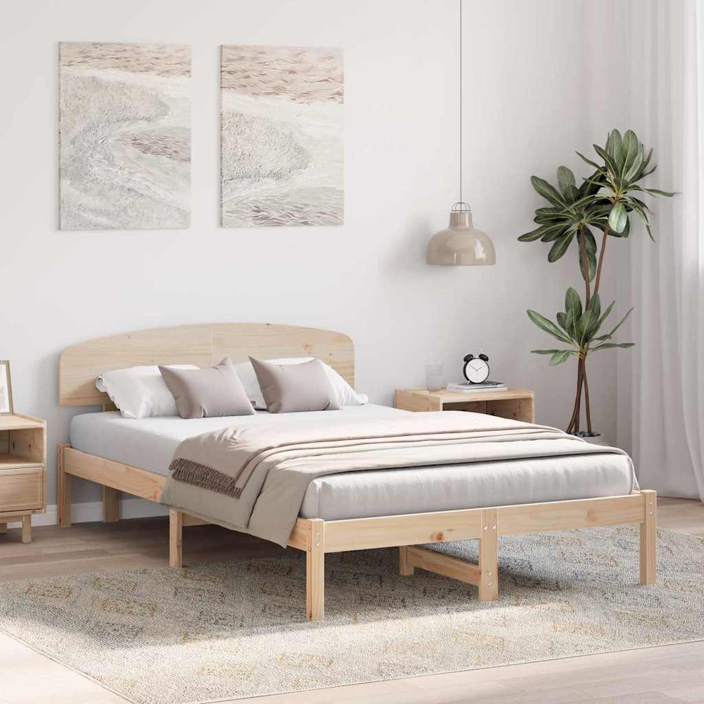 Sengestel Naturfarvet 120 x 190 cm Massiv fyrretræ