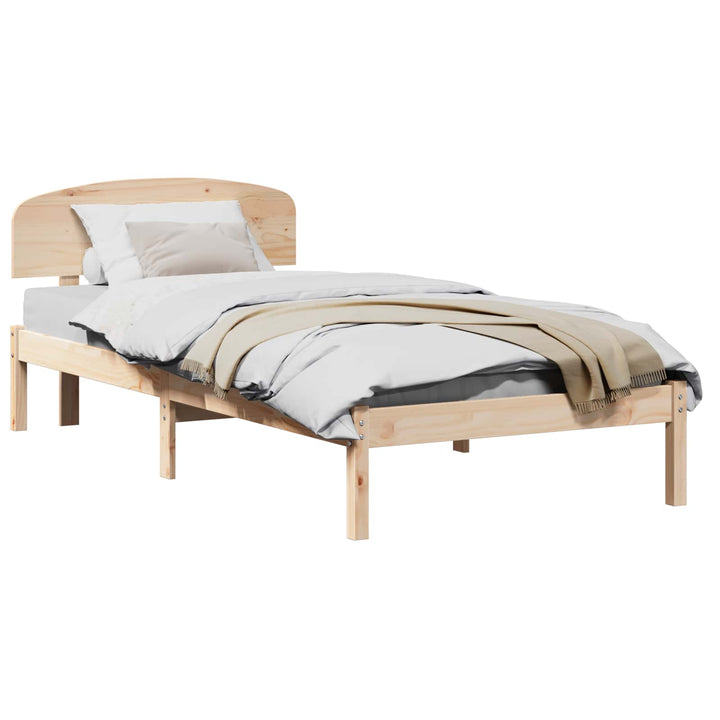 Sengestel Naturfarvet 75 x 190 cm Massiv fyrretræ