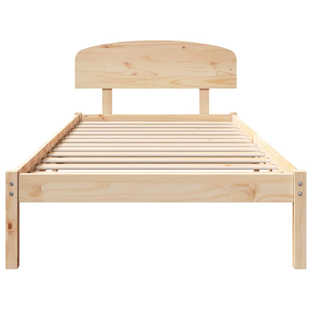 Sengestel Naturfarvet 75 x 190 cm Massiv fyrretræ