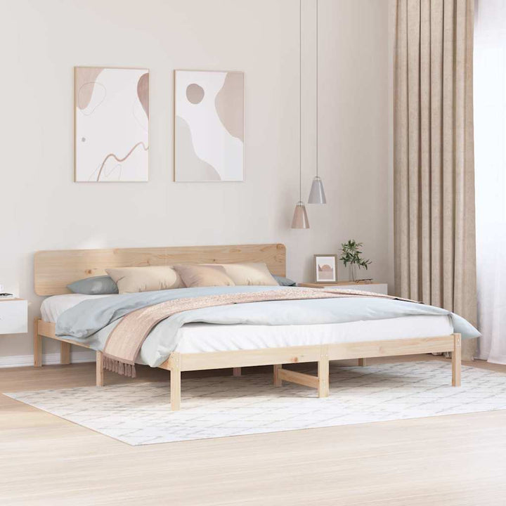 Sengestel Naturfarvet 180 x 200 cm Massiv fyrretræ
