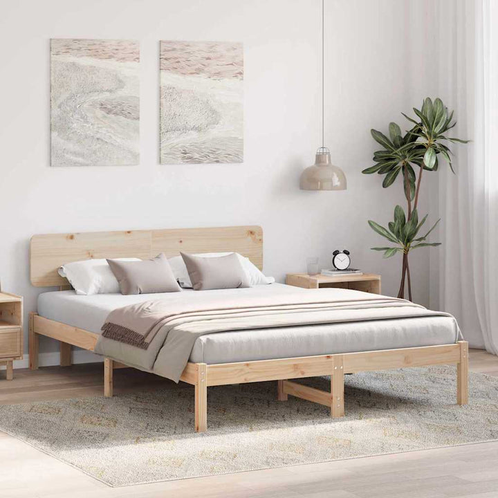 Sengestel Naturfarvet 160 x 200 cm Massiv fyrretræ