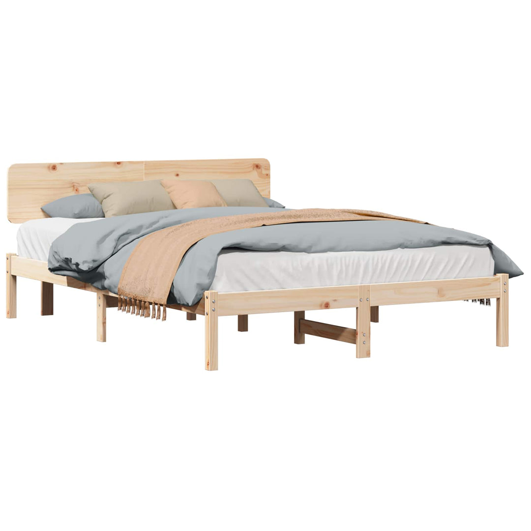 Sengestel Naturfarvet 160 x 200 cm Massiv fyrretræ