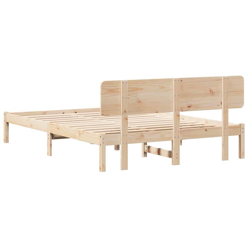 Sengestel Naturfarvet 160 x 200 cm Massiv fyrretræ