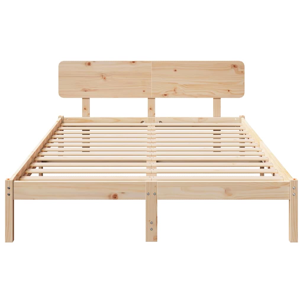 Sengestel Naturfarvet 160 x 200 cm Massiv fyrretræ