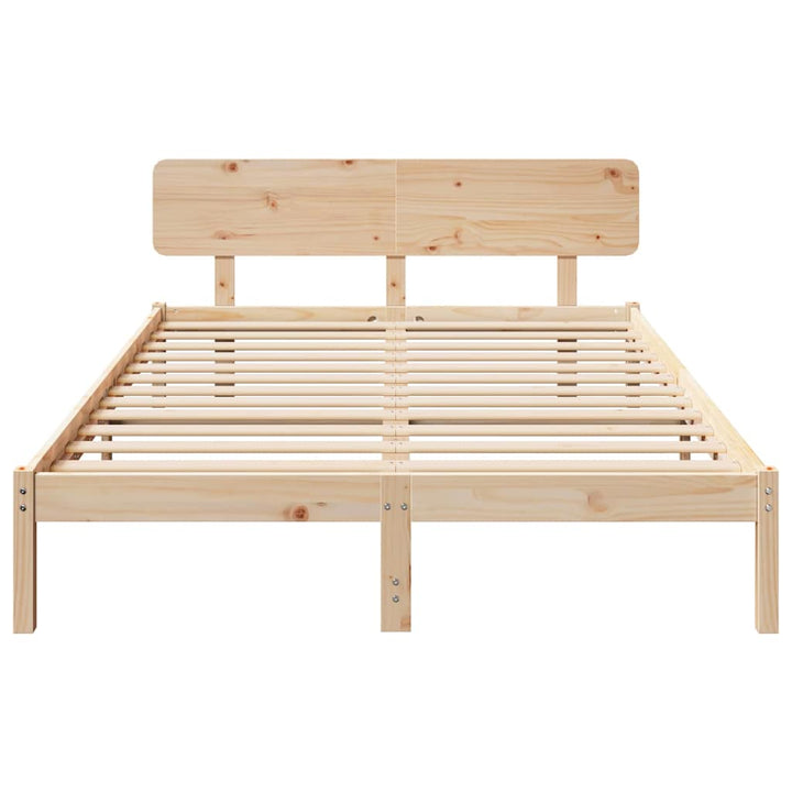 Sengestel Naturfarvet 160 x 200 cm Massiv fyrretræ
