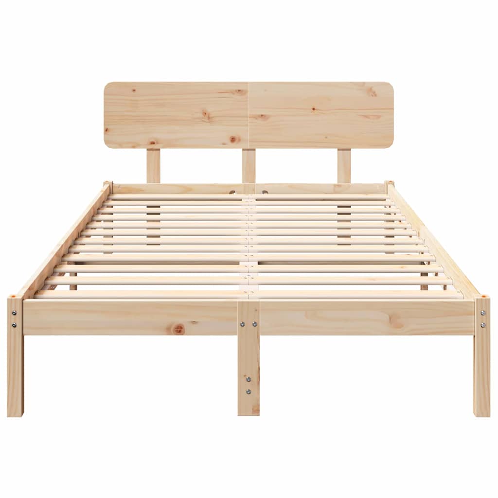 Sengestel Naturfarvet 120 x 200 cm Massiv fyrretræ