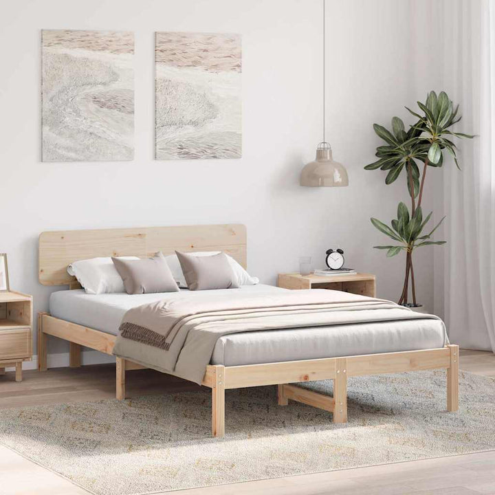 Sengestel Naturfarvet 120 x 190 cm Massiv fyrretræ