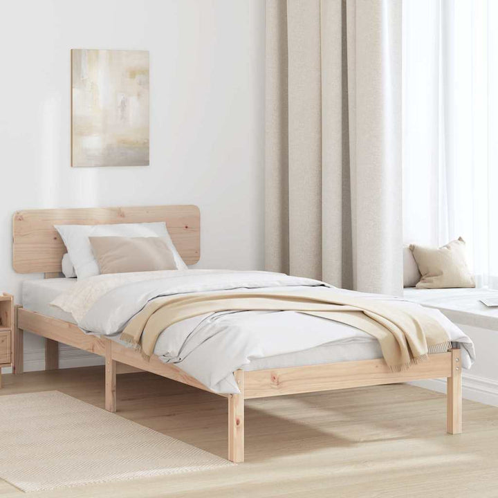 Sengestel Naturfarvet 90 x 200 cm Massiv fyrretræ