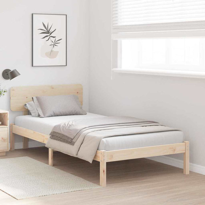 Sengestel Naturfarvet 90 x 200 cm Massiv fyrretræ