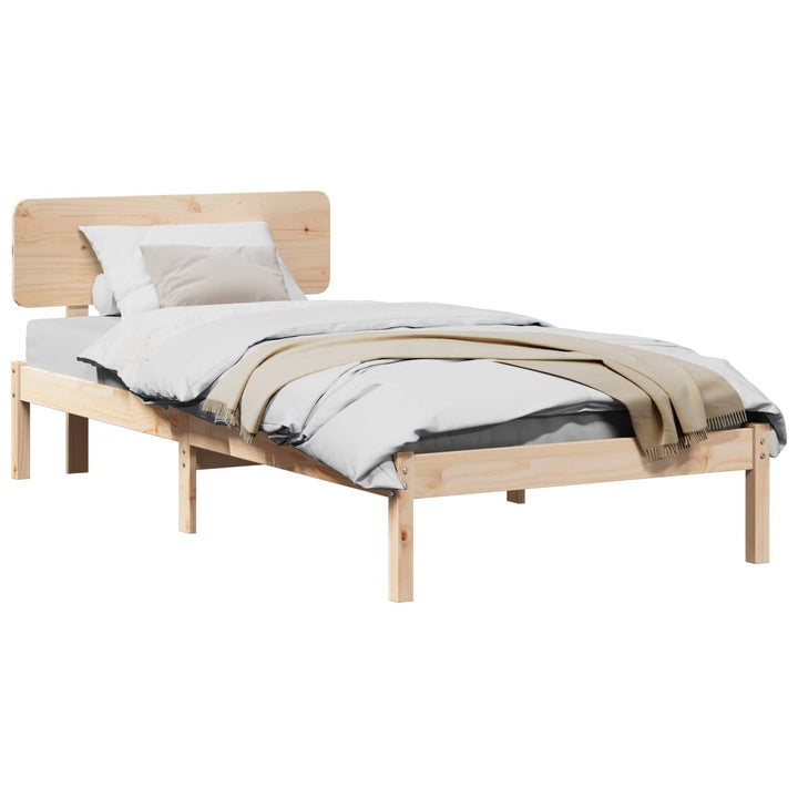 Sengestel Naturfarvet 90 x 200 cm Massiv fyrretræ