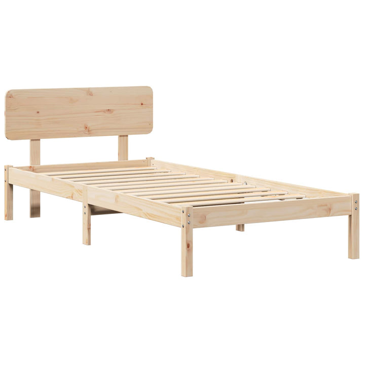 Sengestel Naturfarvet 75 x 190 cm Massiv fyrretræ