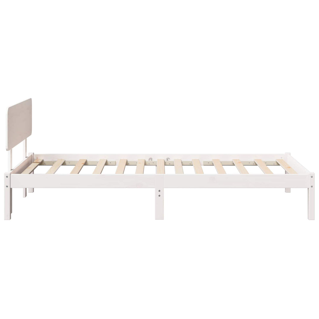 Sengestel med hovedgærde Hvid 75 x 190 cm Massiv fyrretræ