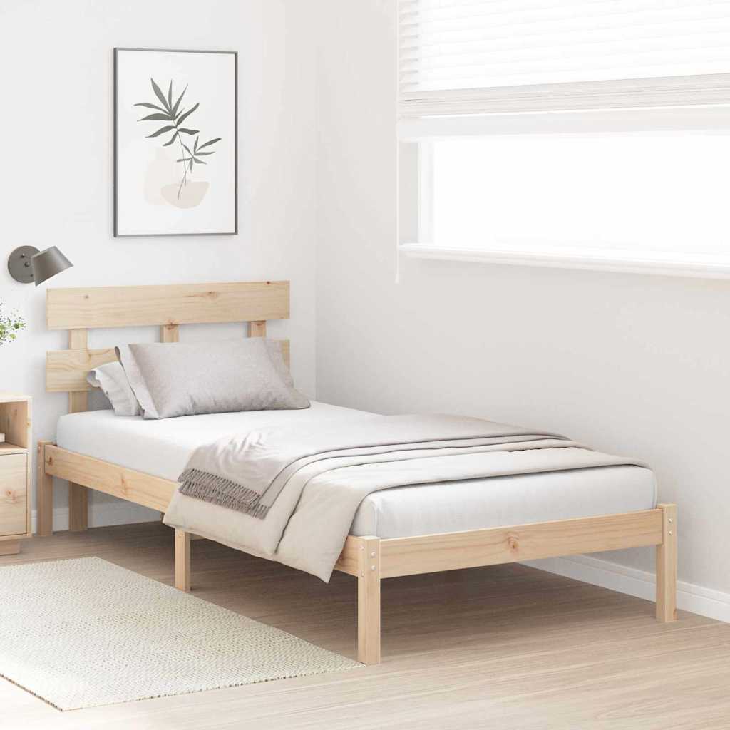 Sengestel med hovedgærde Brun 100 x 200 cm Massivt fyrretræ
