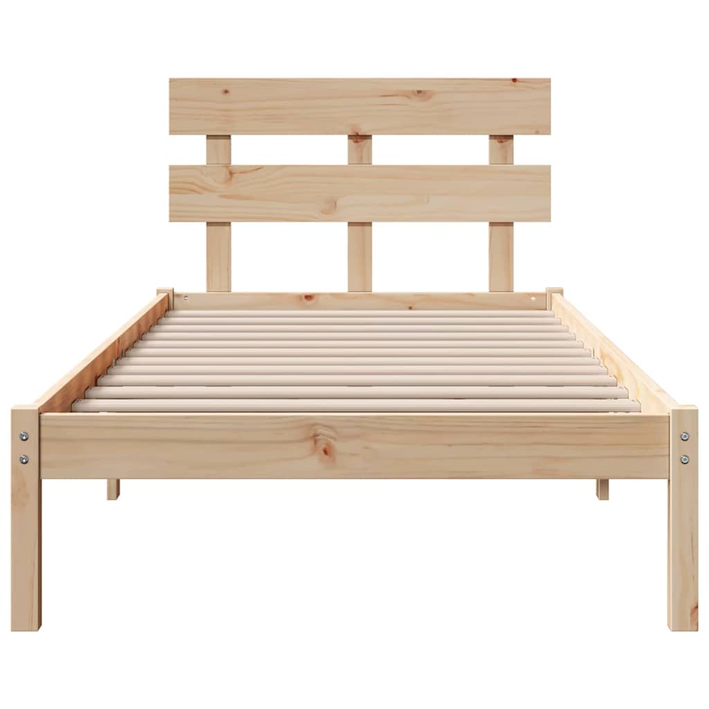 Sengestel med hovedgærde Brun 100 x 200 cm Massivt fyrretræ