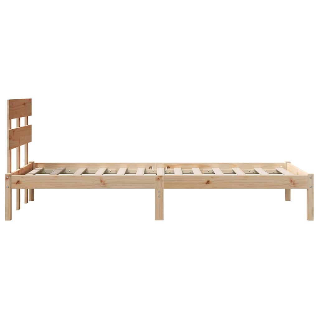 Sengestel med hovedgærde Brun 100 x 200 cm Massivt fyrretræ