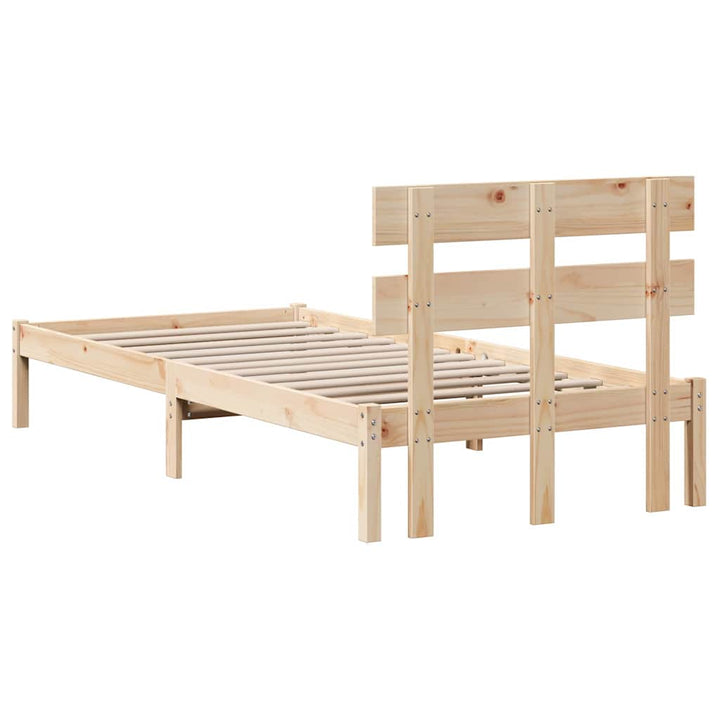 Sengestel med hovedgærde Brun 90 x 190 cm Massivt fyrretræ