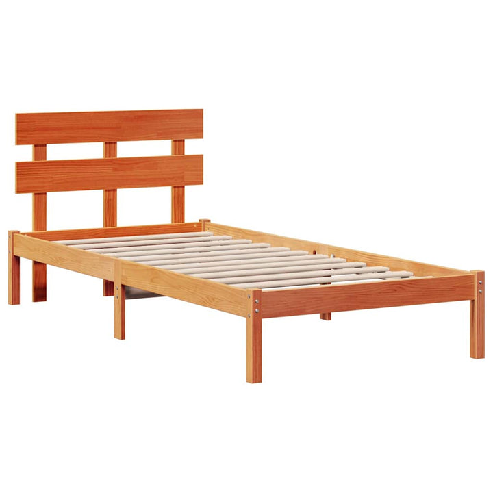 Sengestel med hovedgærde Brun 90 x 190 cm Massivt fyrretræ