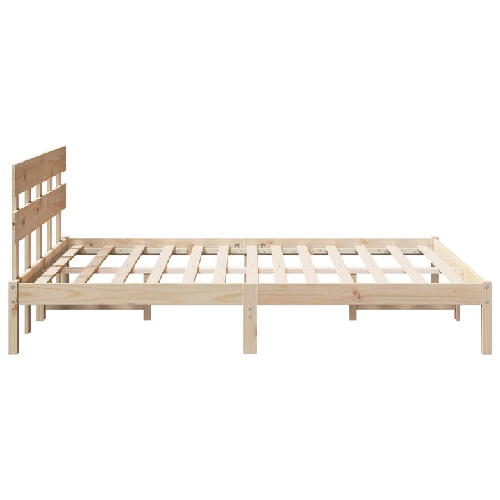 Sengestel med hovedgærde Brun 140 x 200 cm Massivt fyrretræ