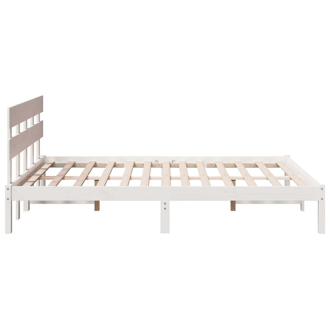 Sengestel med hovedgærde Brun 140 x 200 cm Massivt fyrretræ