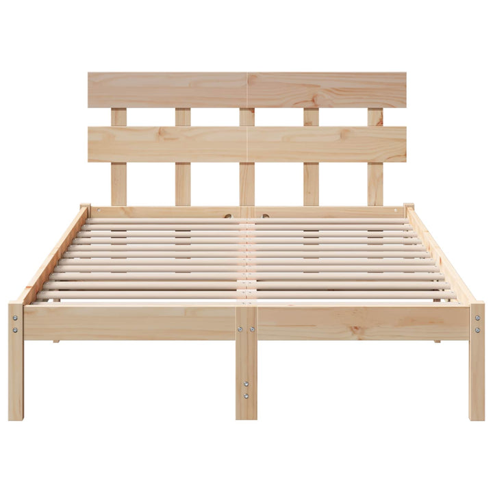 Sengestel med hovedgærde Brun 120 x 200 cm Massivt fyrretræ