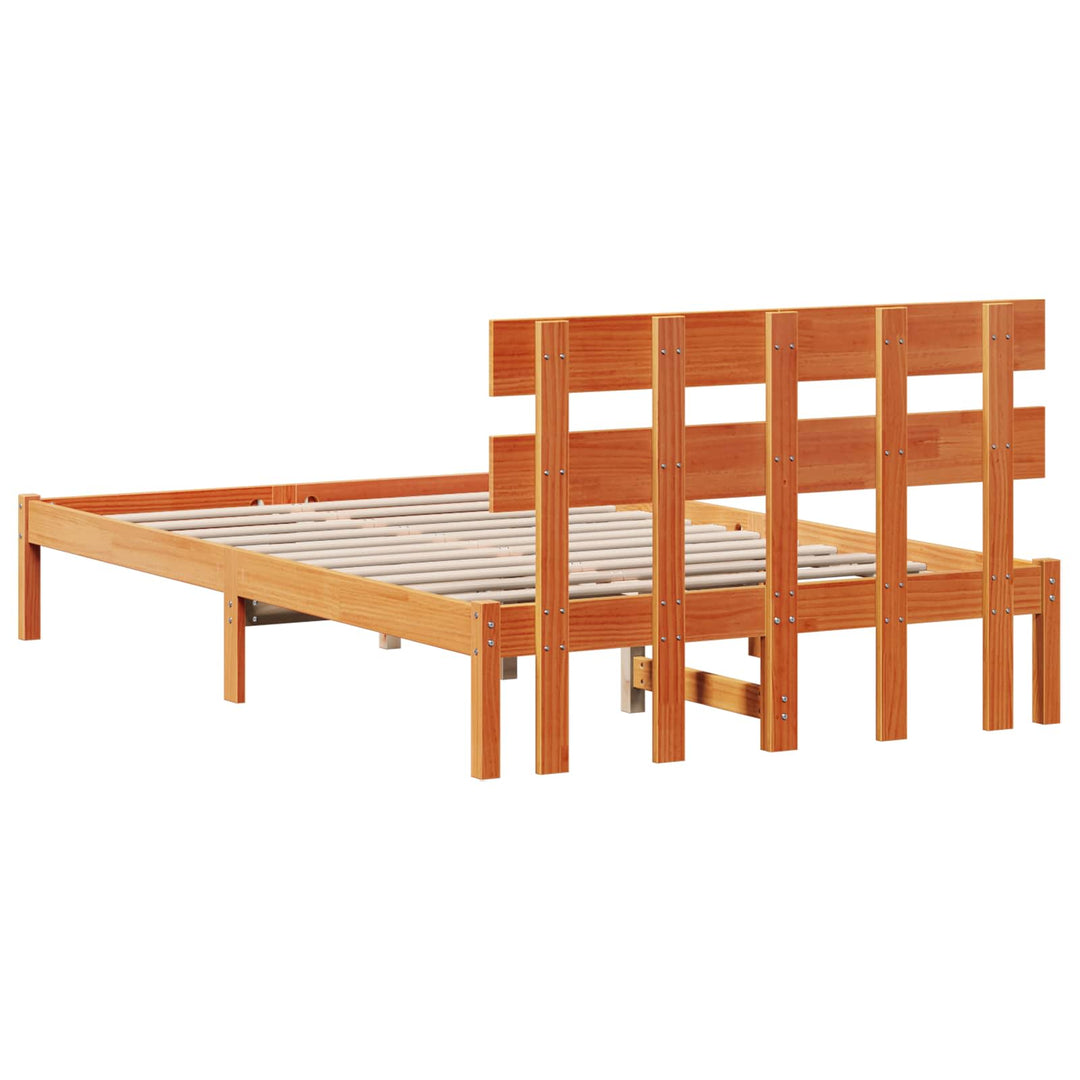 Sengestel med hovedgærde Brun 120 x 200 cm Massivt fyrretræ