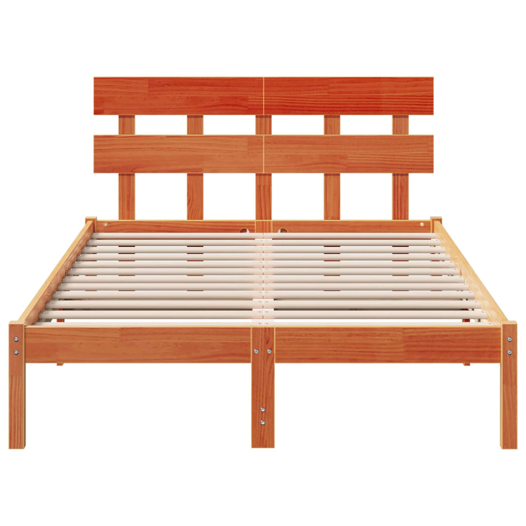 Sengestel med hovedgærde Brun 120 x 200 cm Massivt fyrretræ
