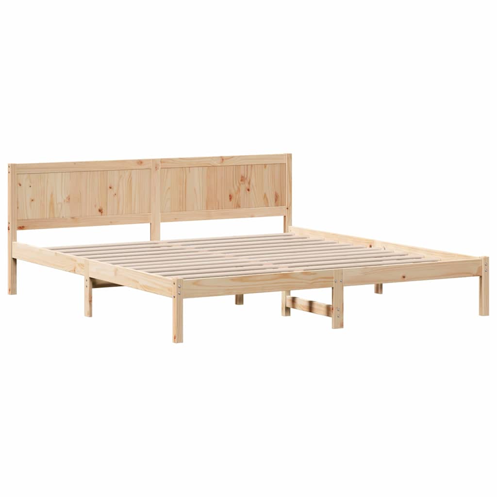 Sengestel Brun 200 x 200 cm Massivt fyrretræ