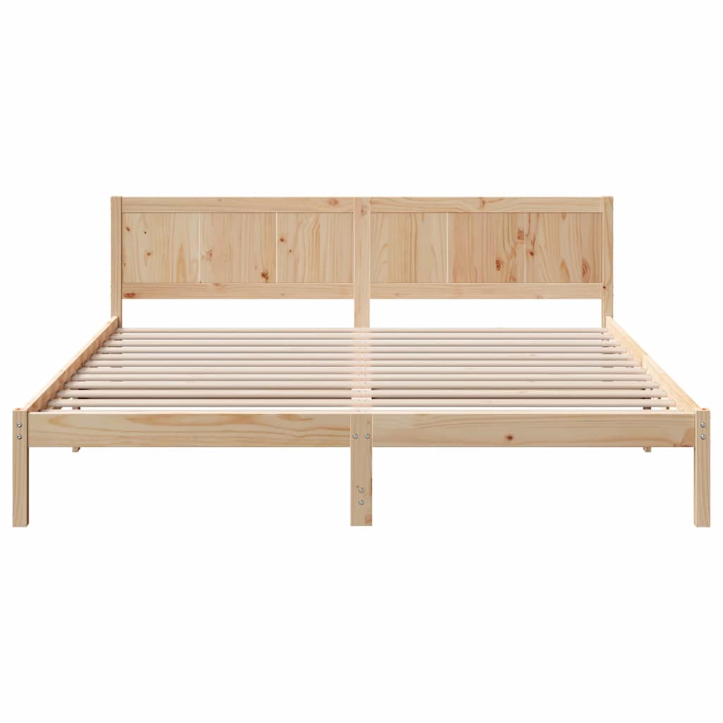 Sengestel Brun 200 x 200 cm Massivt fyrretræ