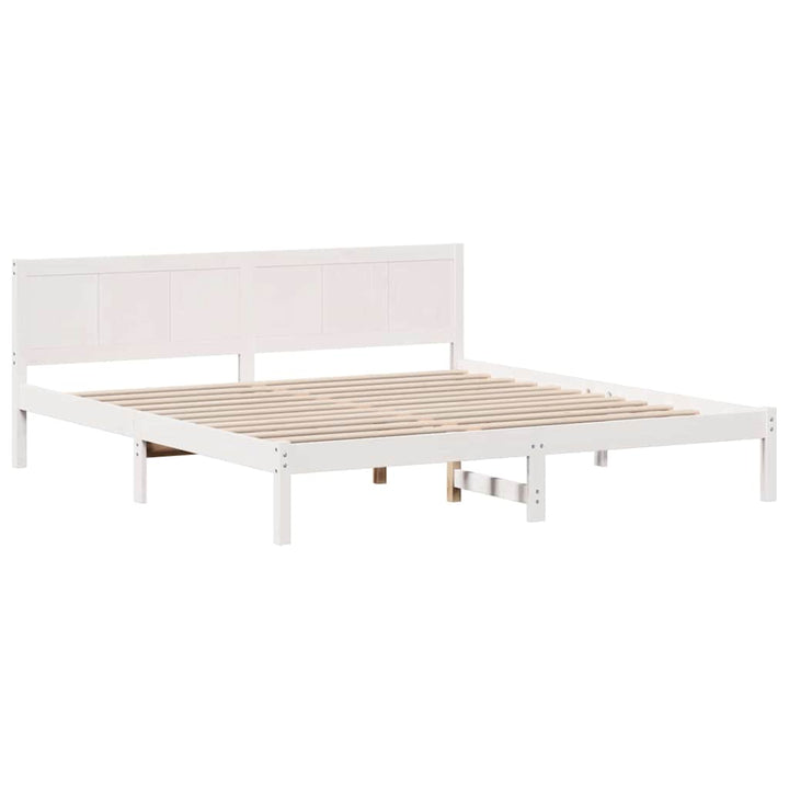 Sengestel Hvid 200 x 200 cm Massivt fyrretræ