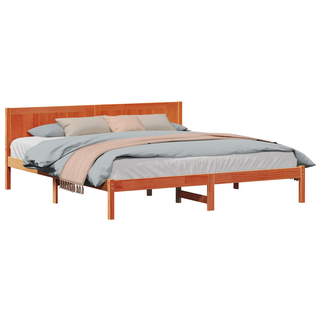Sengestel Brun 200 x 200 cm Massivt fyrretræ