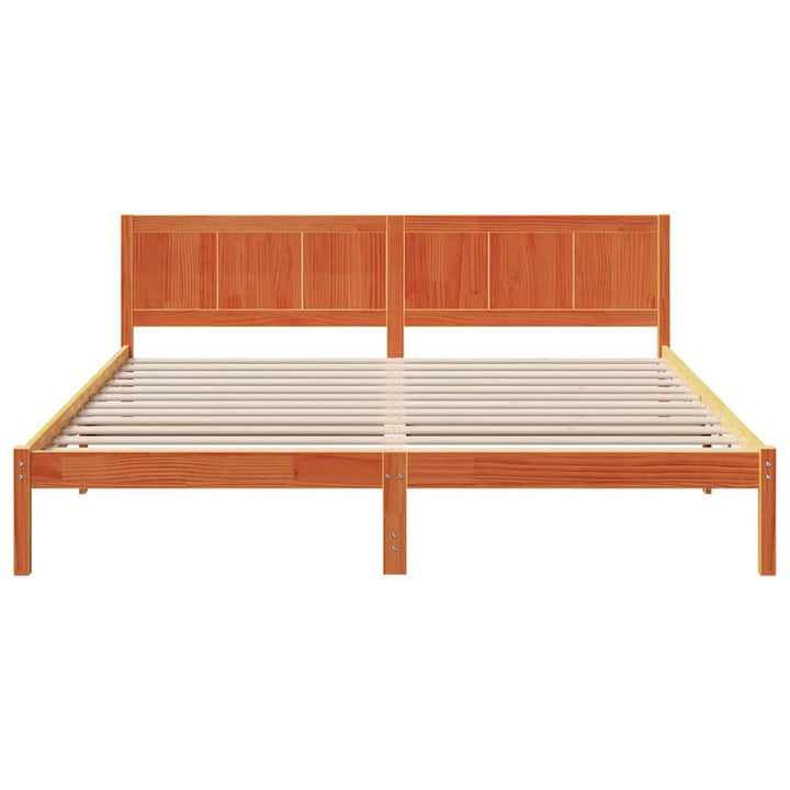 Sengestel Brun 200 x 200 cm Massivt fyrretræ