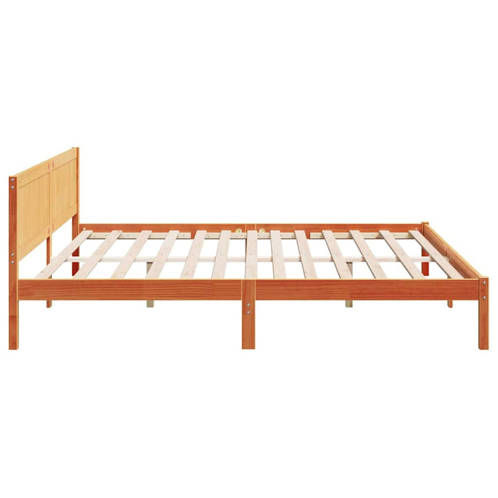 Sengestel Brun 200 x 200 cm Massivt fyrretræ