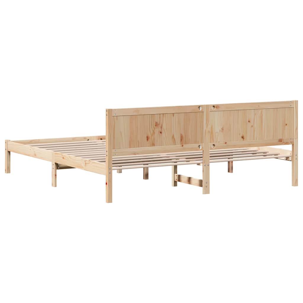 Sengestel Brun 180 x 200 cm Massivt fyrretræ