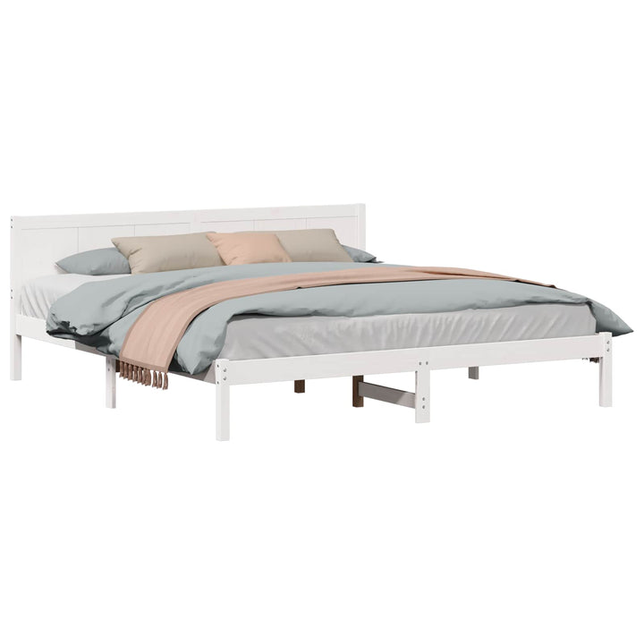 Sengestel Hvid 180 x 200 cm Massivt fyrretræ