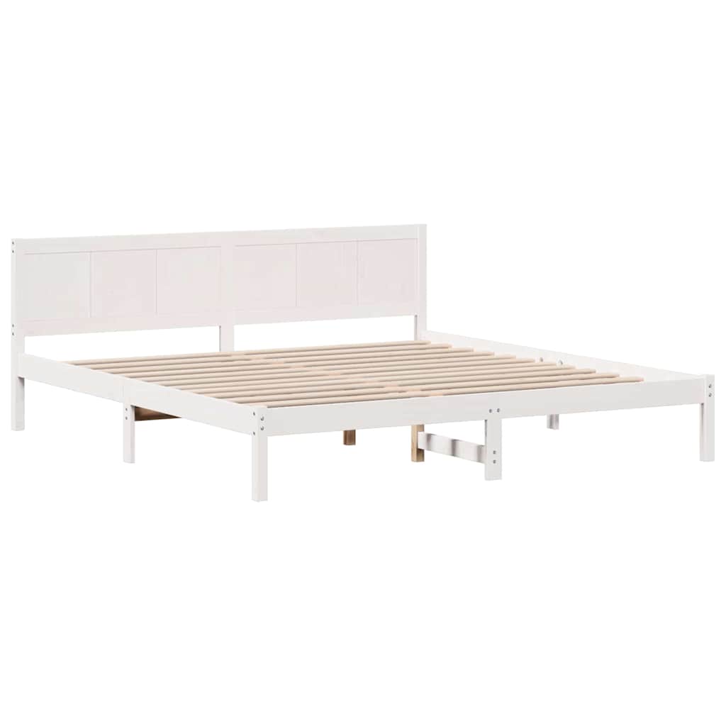 Sengestel Hvid 180 x 200 cm Massivt fyrretræ