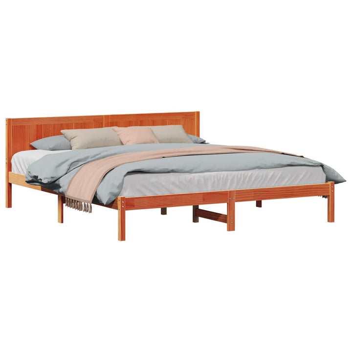 Sengestel Brun 180 x 200 cm Massivt fyrretræ