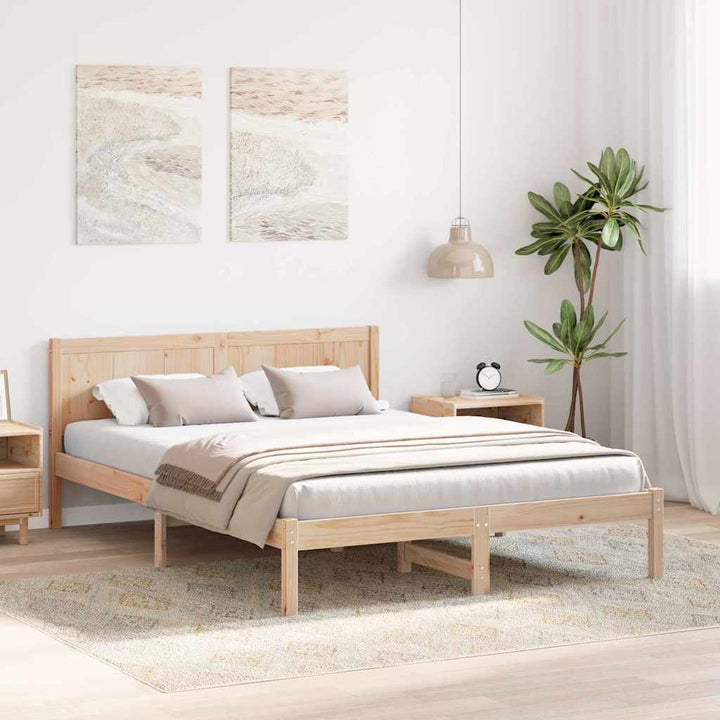 Sengestel Brun 160 x 200 cm Massivt fyrretræ