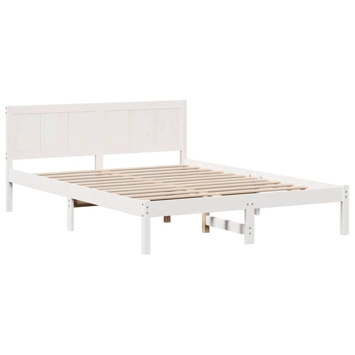 Sengestel Hvid 160 x 200 cm Massivt fyrretræ