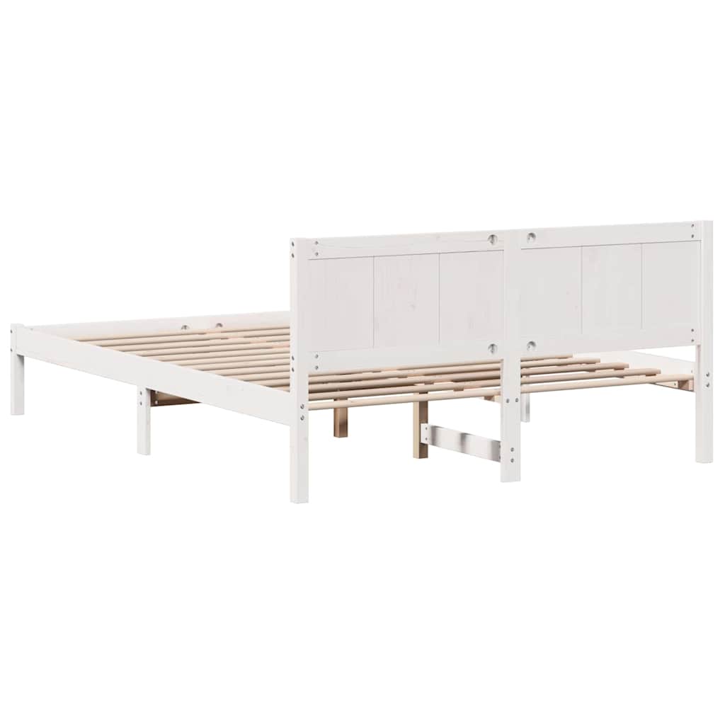 Sengestel Hvid 160 x 200 cm Massivt fyrretræ
