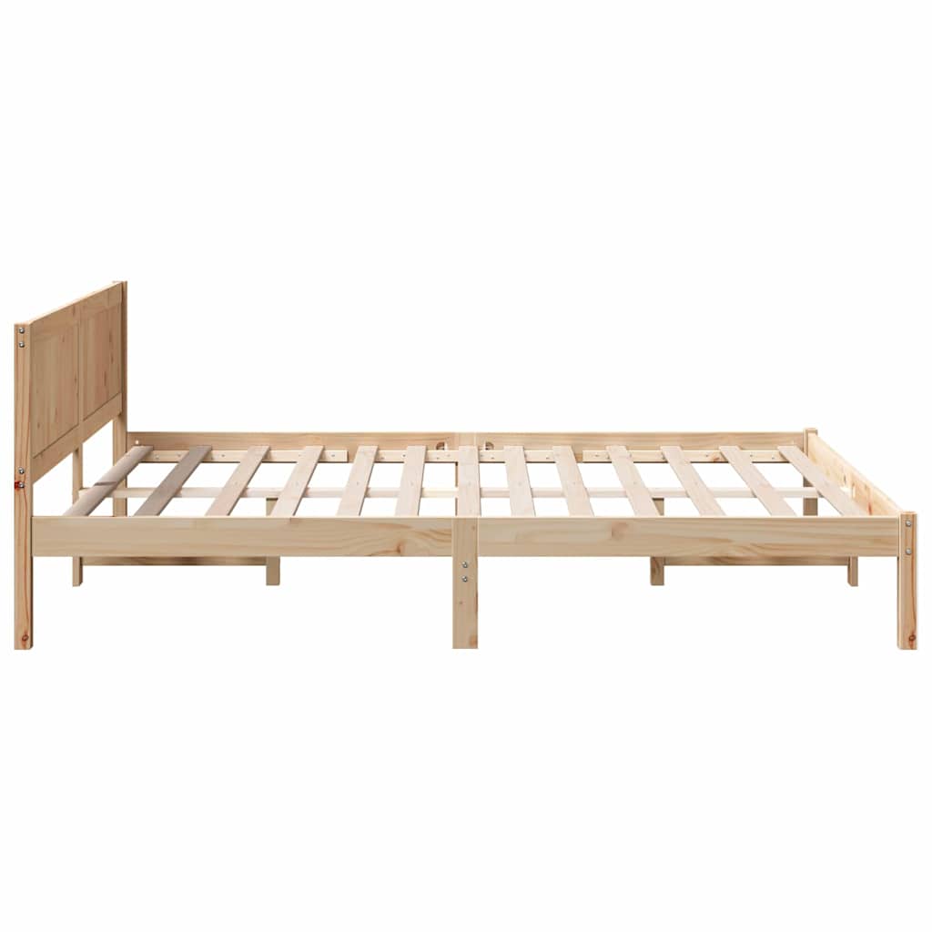 Sengestel Brun 150 x 200 cm Massivt fyrretræ