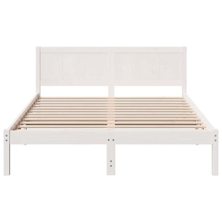 Sengestel Hvid 150 x 200 cm Massivt fyrretræ