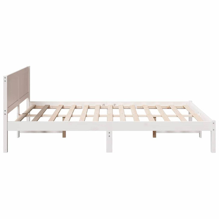 Sengestel Hvid 150 x 200 cm Massivt fyrretræ