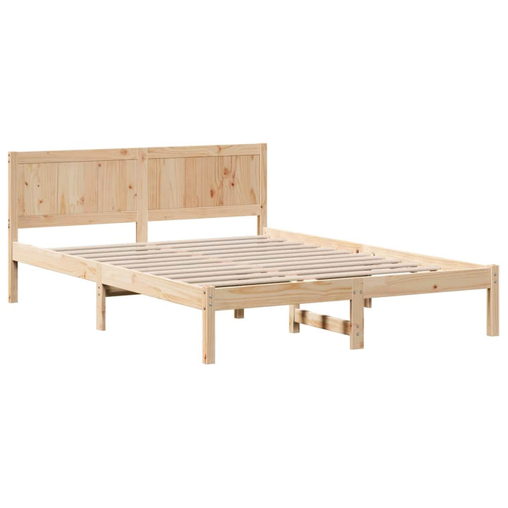 Sengestel Brun 140 x 200 cm Massivt fyrretræ