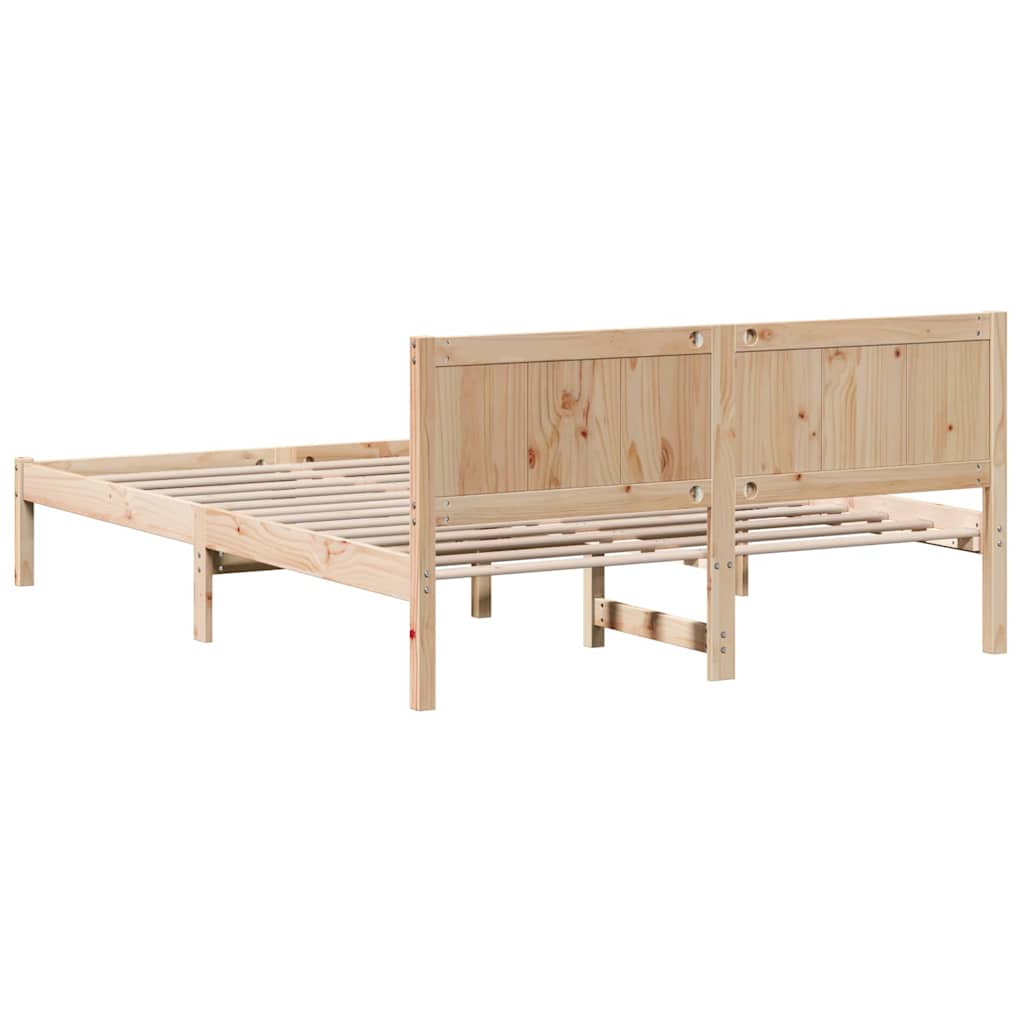Sengestel Brun 140 x 200 cm Massivt fyrretræ
