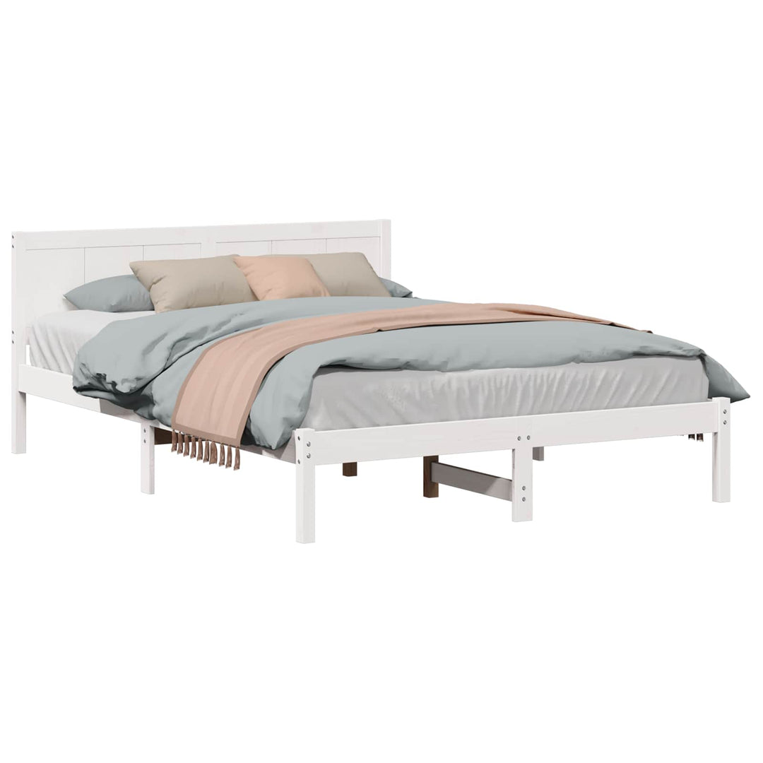 Sengestel Hvid 140 x 200 cm Massivt fyrretræ
