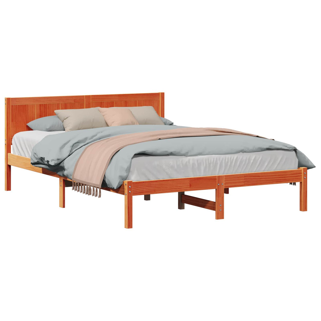 Sengestel Brun 140 x 200 cm Massivt fyrretræ