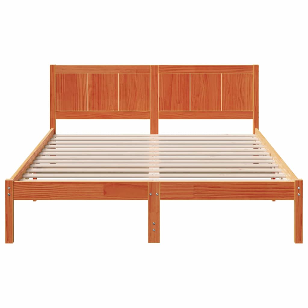 Sengestel Brun 140 x 200 cm Massivt fyrretræ