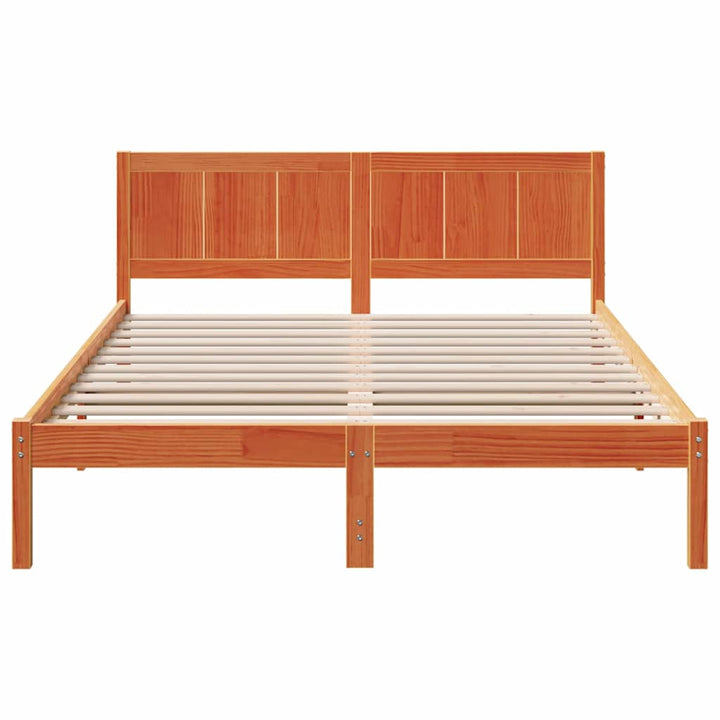 Sengestel Brun 140 x 200 cm Massivt fyrretræ