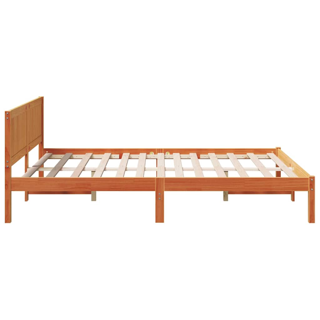 Sengestel Brun 140 x 200 cm Massivt fyrretræ