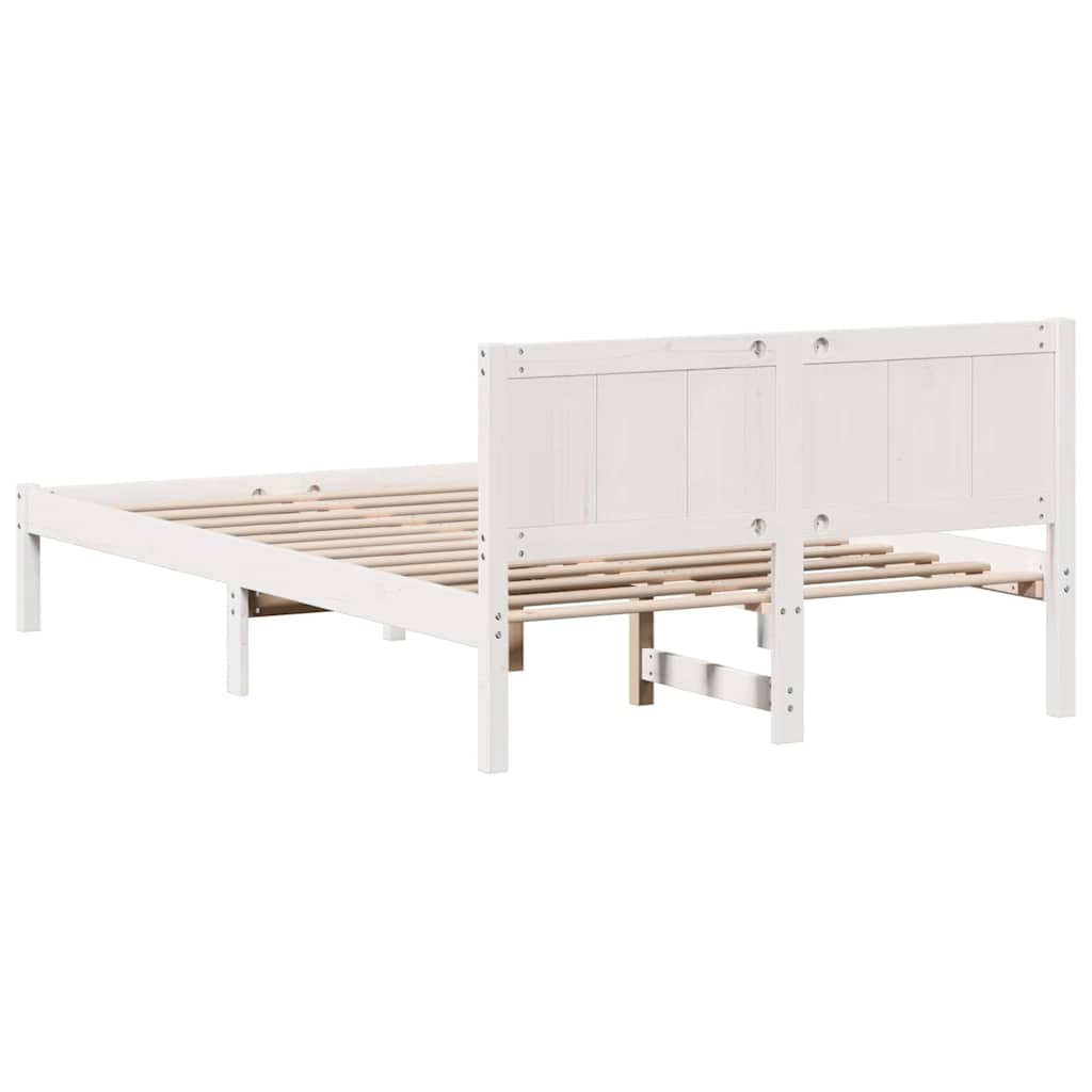 Sengestel Hvid 140 x 190 cm Massivt fyrretræ